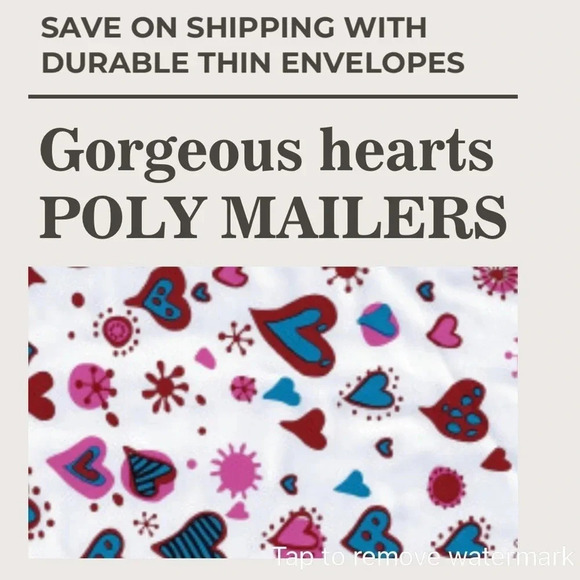10 POLY MAILERS NEW HEARTS SIZE 10x13 - Picture 4 of 4